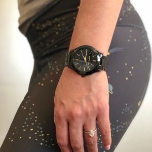 Michael Kors Black and Gold Watch